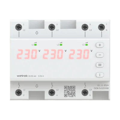 Реле напряжения Welrok D6-50 red